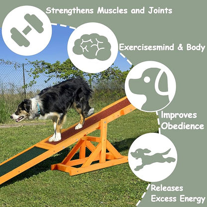 71" Dog Agility Seesaw Outdoor for Training and Exercise, Wooden Agility Dog - Image 3