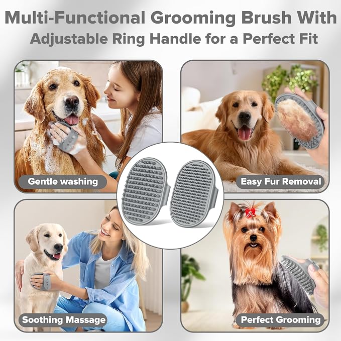 6PCS Pet Grooming Kit for Dogs, Cats and Horses | Dog Washing Gloves | Dog Bath - Image 5