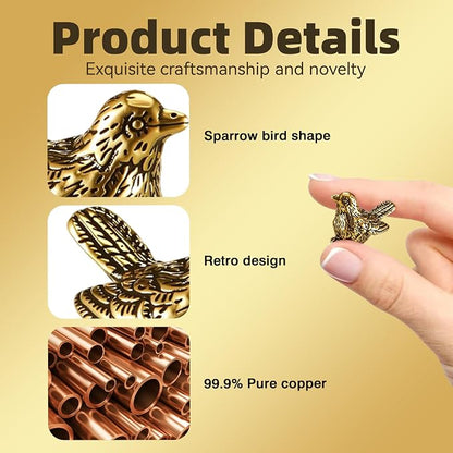 6 Pcs Copper Bath Disks Ornaments Mini Bird Shape, Retro Copper Birdbath - Image 5