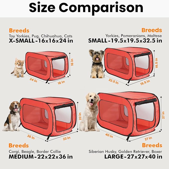 Beatrice Home Fashions Portable, Collapsible, Pop Up Kennel Travel Cat and Dog - Image 3