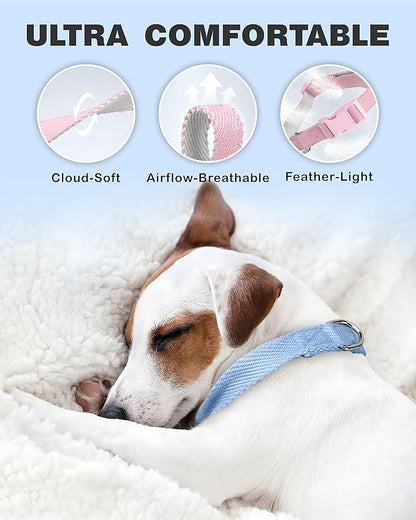 Dynmeow Soft and Breathable Cotton Dog Collar, Durable Adjustable Boy Pet Collar - Image 4