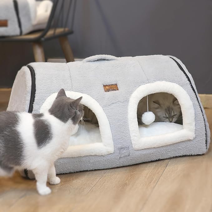 Cat Bed for Indoor Cats，Foldable cat cave，Anti-Slip & Water-Resistant - Image 7