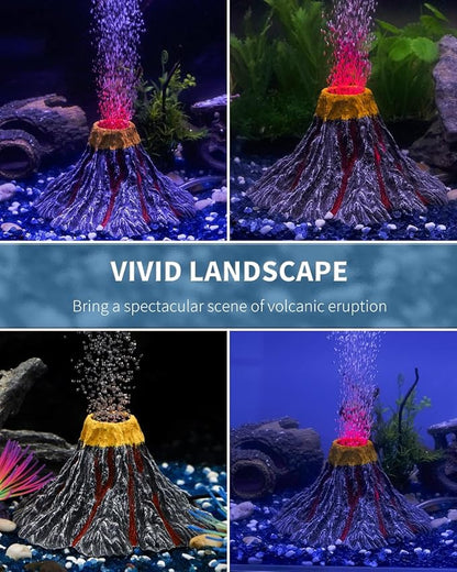 Uniclife Aquarium Volcano Ornament Kit Realistic Resin Volcanic Decoration - Image 2