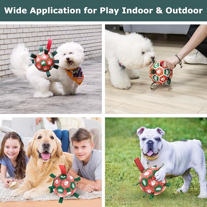 QDAN Christmas Dog Toys: Soccer Ball - Image 5