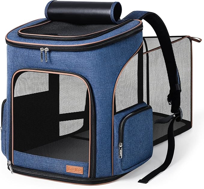 Lekereise Large Cat Backpack Carrier Fit Up to 20 25 Lbs, Expandable Pet by Lekereise