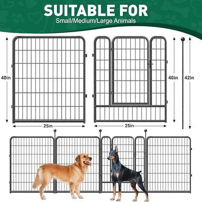 Dog Playpen Outdoor, 8 Panels 40" High Heavy Duty Metal Dog Pen, Pet Fence - Image 7