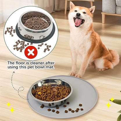 BNOSDM Silicone Cat Feeding Mat 2 Pack Dog Bowl Mats Pet Silicone Food Mat - Image 6