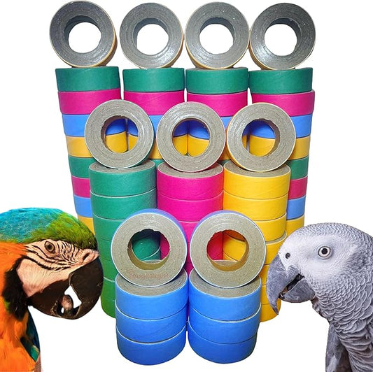 80Pcs Fatty Bagels Bird Toys for Parrots Durable Cardboard Chewing Shredding by Unknown