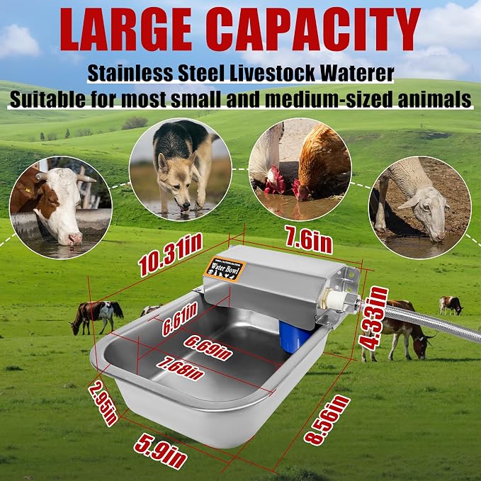 Automatic Dog Water Dispenser 1 Gal/3.8L Outdoor Dog Water Bowl Auto-Fill Water - Image 2