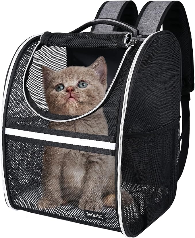 BAGLHER Pet Carrier Backpack, Ventilated Design, Pet Travel Backpack by BAGLHER