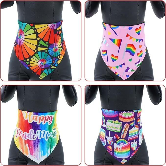 30 Pack Rainbow Dog Bandanas Bulk - Image 4