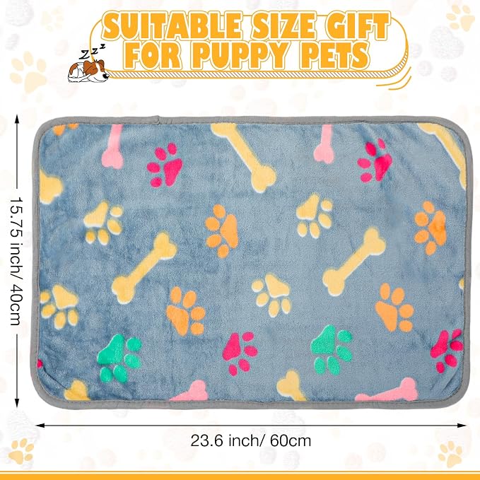 Chumia 18 Pcs Fleece Pet Blanket Soft Warm Sleep Mat Fluffy Cute Puppy Supplies - Image 2