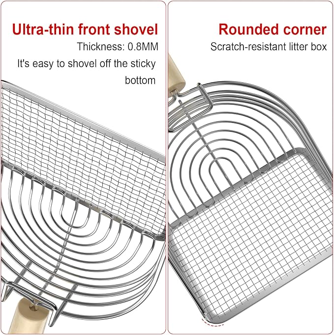 Ownpets Iron Metal Cat Litter Scoop, Heavy Duty Kitty Litter Scooper & Speed - Image 7