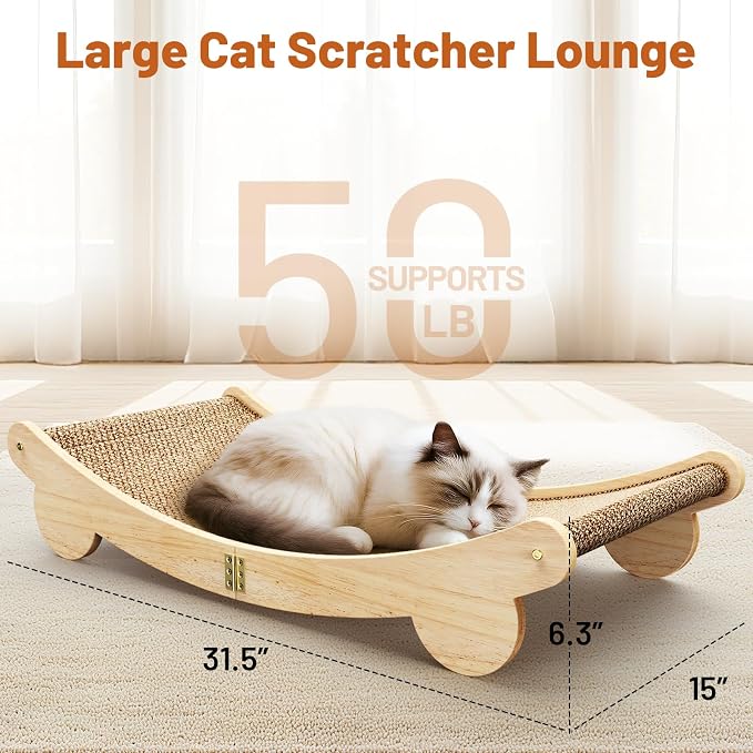 Ordora Extra Large Cat Scratcher: 31.5 inch Cat Scratch Pad&Bed Lounge - Image 2