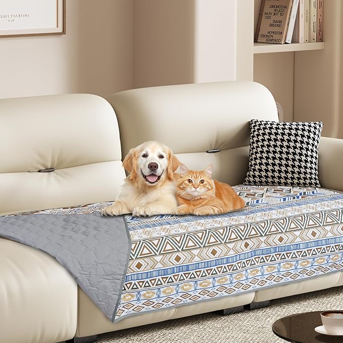 Waterproof Dog Blanket, Bohemian Dog Bed Cover Pet Blanket, Reversible Sofa by YOSEPATI