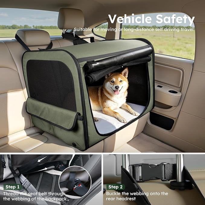 Large Dog Car Carrier Light Weight, 27×20.5×20.5ins Dog Carrier - Image 3