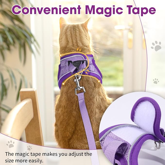 Cat Vest Harness and Leash Set for Walking Escape Proof, Adjustable Kitten - Image 8