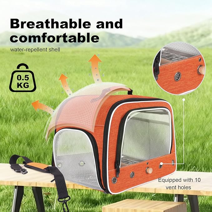 halinfer Large Bird Carrier Cage, Portable Bird Carrying Bag - Image 4
