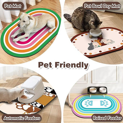 Pet Feeding Mat – 20''x12'' Absorbent Dog Food Mat, Pet Water Mats Protect Floor - Image 6