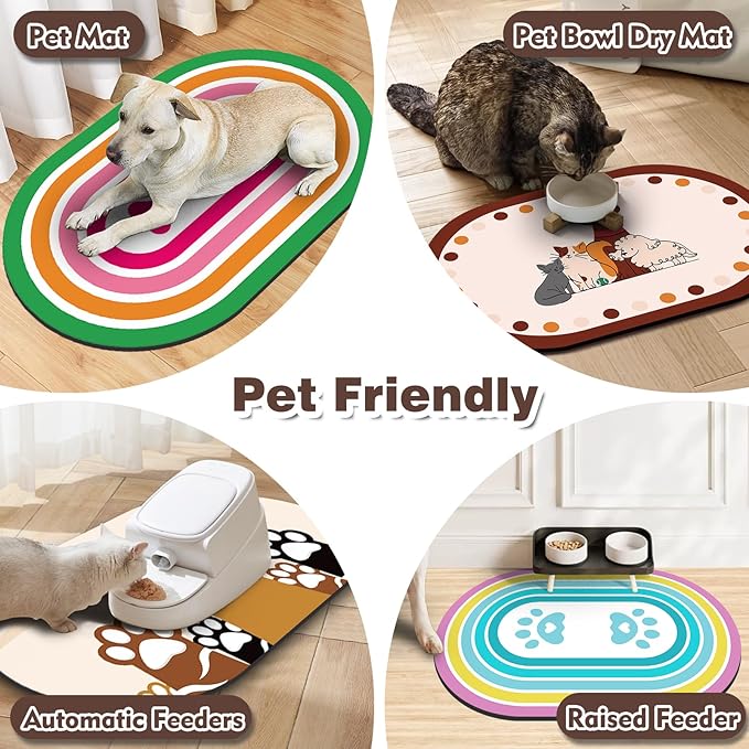 Cat Food Mat 24''x16'', Absorbent Cat Mats - Image 6