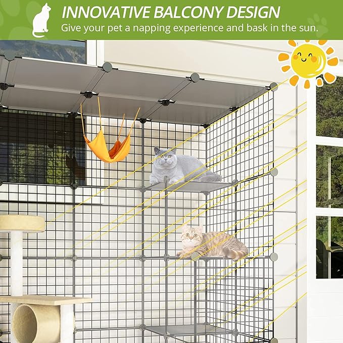 Oneluck Outdoor Cat House Cat Cages Enclosure - Image 5