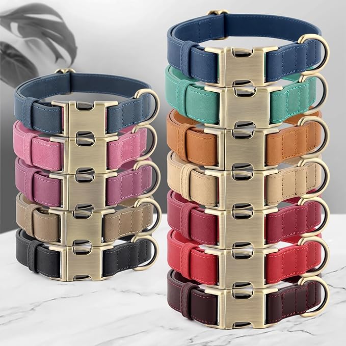 Plutus Pet Genuine Leather Dog Collar – Adjustable Pet Collar - Image 8