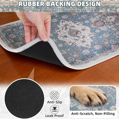 PUPTECK Dog Food Mat, Absorbent Pet Feeding Bowl Mat, Non-Slip Dog Mat - Image 4