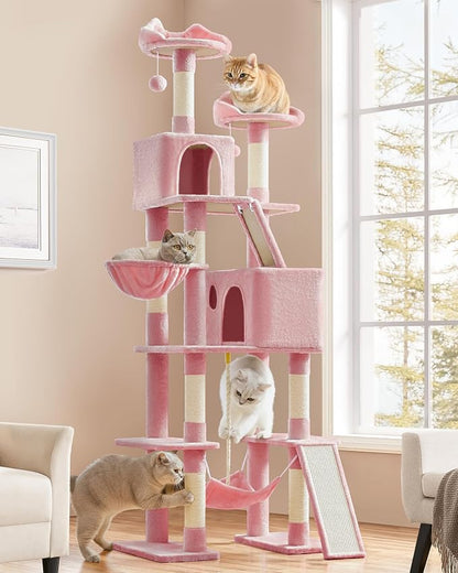 Yaheetech Cat Tree, 82.5in Super Tall Tower w/Cute Top Perches, Scratching Posts by Yaheetech