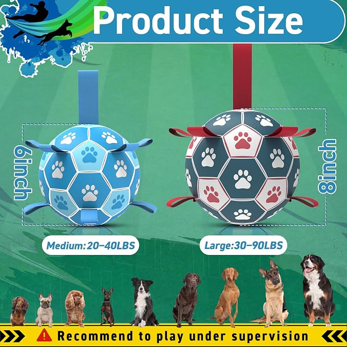 QDAN Dog Toy Balls, Premium Dog Soccer Ball - Image 2