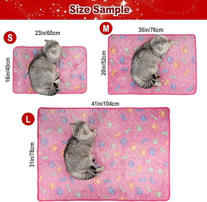 Dono 1 Pack 3 Dog Blankets, Soft Fluffy Fleece Pet Blanket Warm Sleep Mat Paw - Image 2