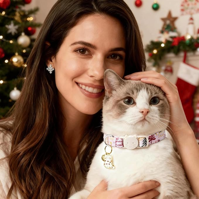 Elegant little tail 2 Pack Cat Collar- Christmas Cat Collars Breakaway - Image 4