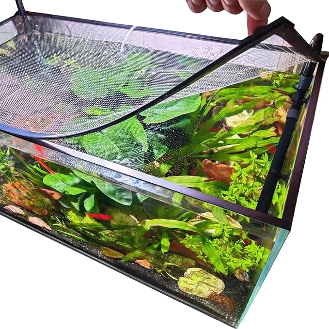 Magnetic Aquarium Anti-Jumping net Cover mesh to Protect Fish Jumping Out of by NestBasics