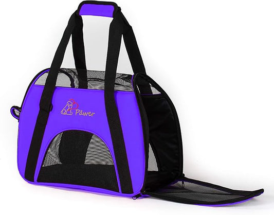 Pawer Soft-Sided Pet Carrier for Cat and Small Dog, Violet Color, Medium Size - Image 2