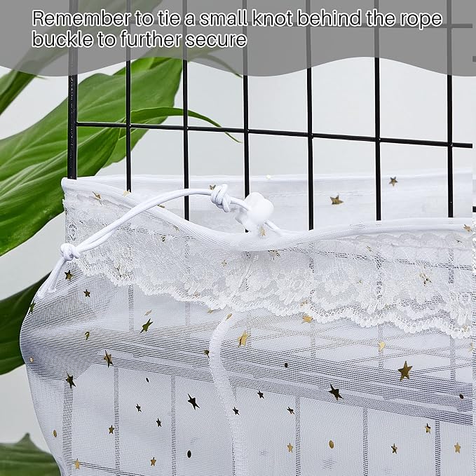 Shappy Large Bird Cage Cover, Bird Cage Seed Catcher, Adjustable Star Pattern - Image 5