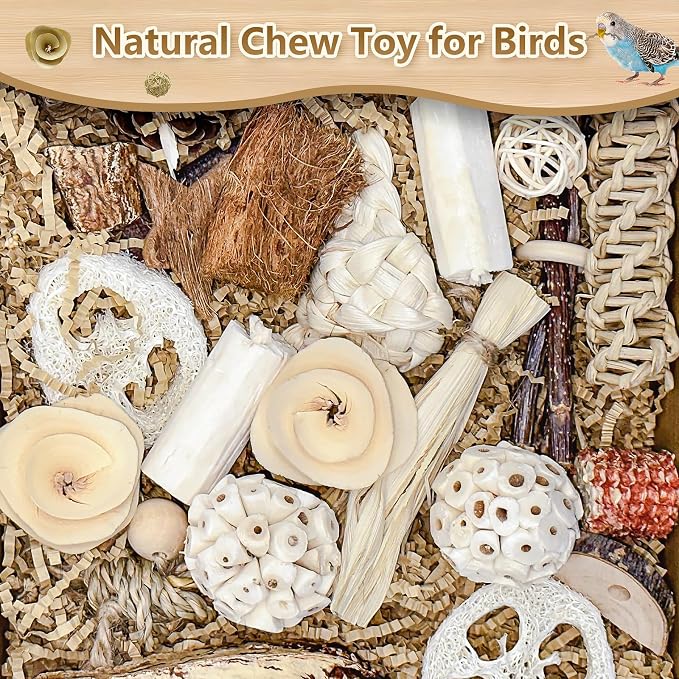 Natural Bird Toy Foraging Parrot Shredding Toys Box Conure Chewing Toys - Image 3