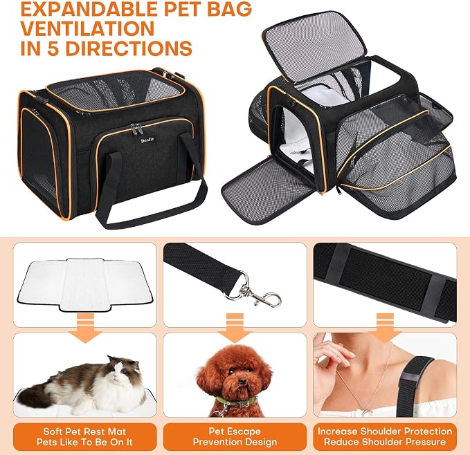 Premium Pet Carrier – Dog & Cat Travel Bag, Airline Approved, Soft-Sided Design - Image 5