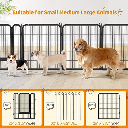 Yaheetech Dog Playpen Outdoor, 32 inch 24 Panels Dog Pen Indoor Heavy Duty - Image 4