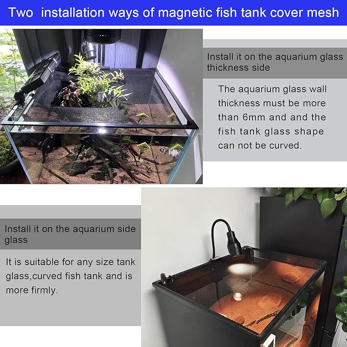 Magnetic Aquarium Anti-Jumping net Cover mesh to Protect Fish Jumping Out of - Image 4