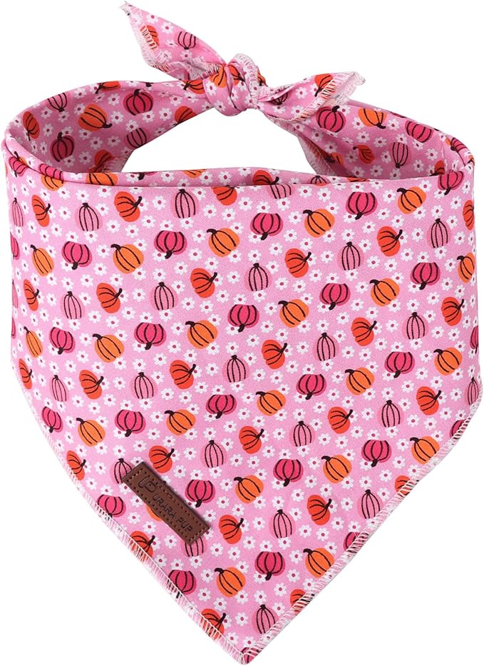 Halloween Pumpkin Dog Bandana, Halloween Triangle Bid Scarf by UPURARAPUP