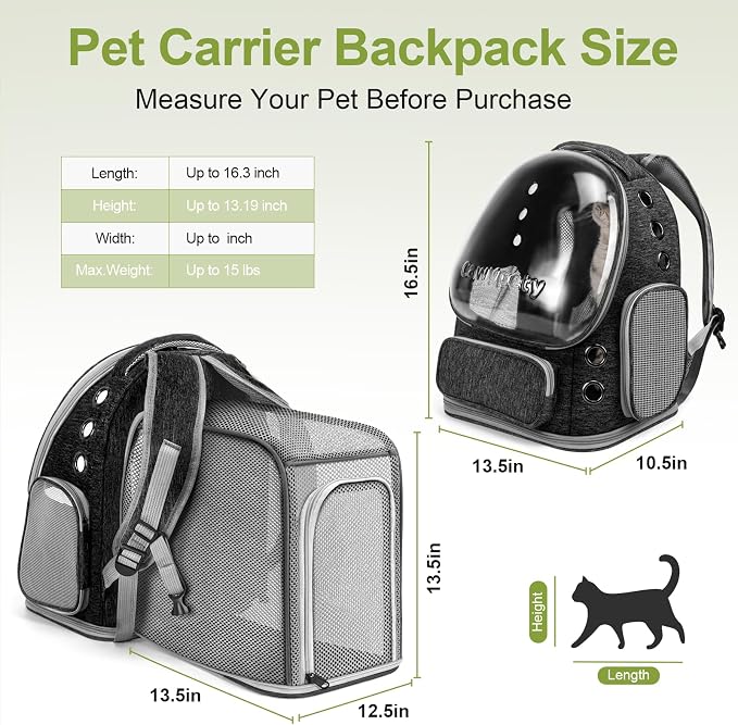 Expandable Cat Backpack, Cat Bubble Backpack Carrier - Image 2