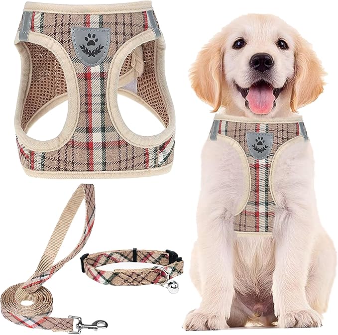 PUPTECK Adjustable Dog Harness Collar and Leash Set Step in No Pull Pet Harness by PUPTECK