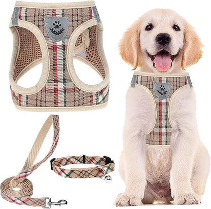 PUPTECK Adjustable Dog Harness Collar and Leash Set Step in No Pull Pet Harness by PUPTECK