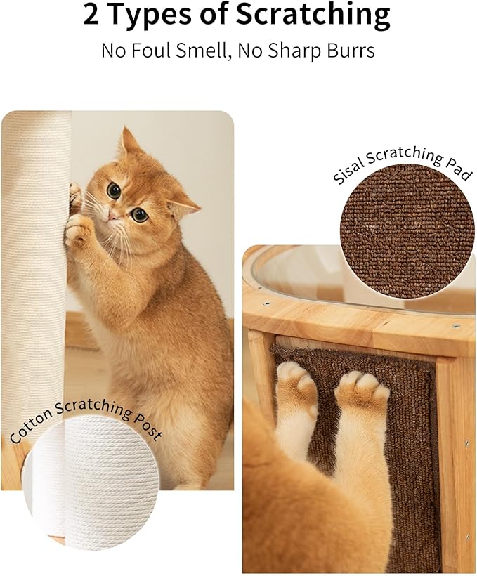 Wood Cat Tree for Large Cats, Modern Cat Tree Tower - Image 5