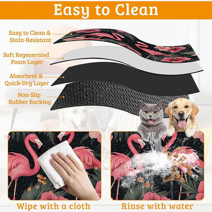 Pet Feeding Mat, Non-Slip Water Bowl Placemat, Pet Supplies 12" x 20" - Image 5
