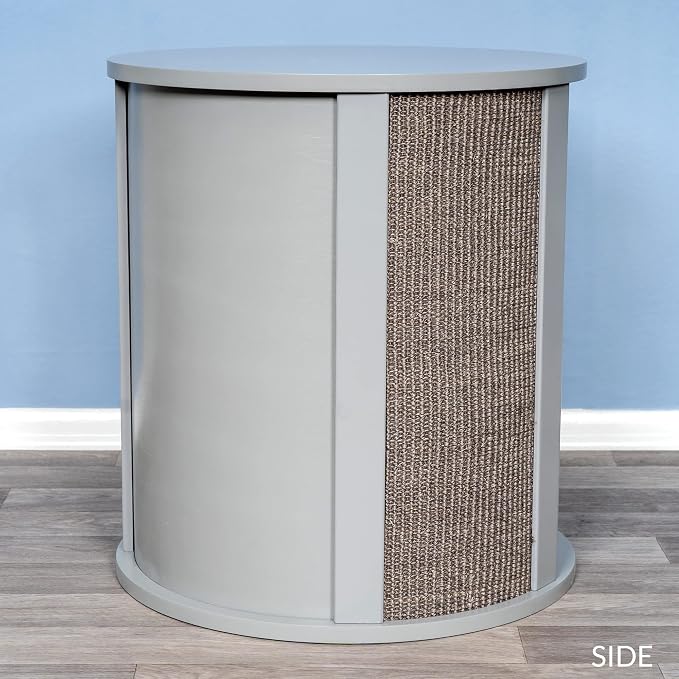 The Refined Feline Purrrrfect End Table Cat Bed Cave in Smoke Gray - Image 3