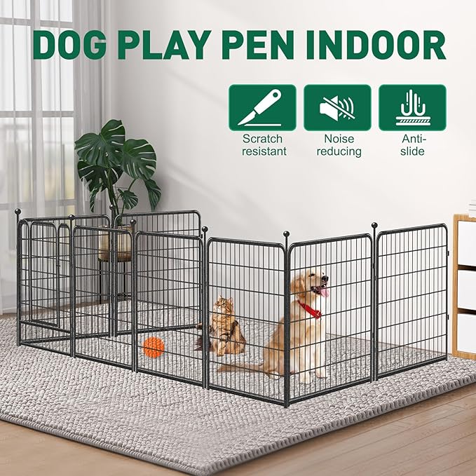 Dog Playpen Outdoor, 8 Panels 40" High Heavy Duty Metal Dog Pen, Pet Fence - Image 3