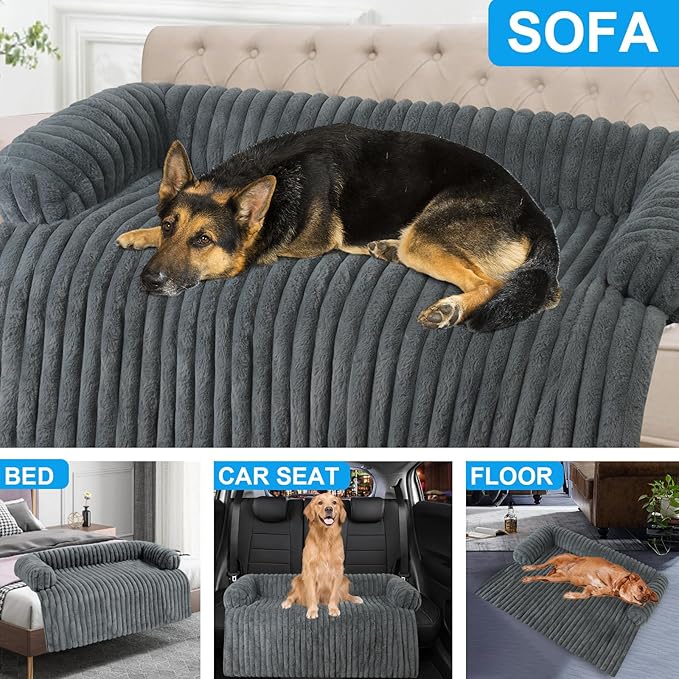 Wn's Day Luxurious Dog Couch Bed, Washable Calming Dog Couch Cover, Removable - Image 5