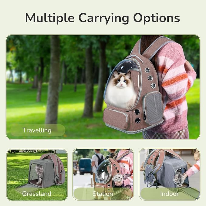 Cat Backpack Carrier for Large Cats, Expandable Cat Bubble Backpack, Dog - Image 7