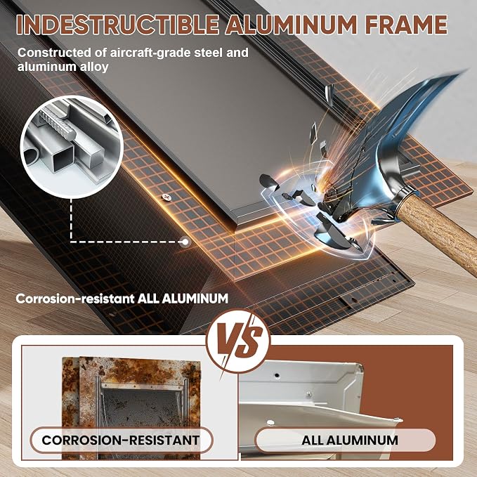 XL Dog Door for Wall, All Aluminum Extra Large Dog Door, Heavy Duty Pet Door - Image 2