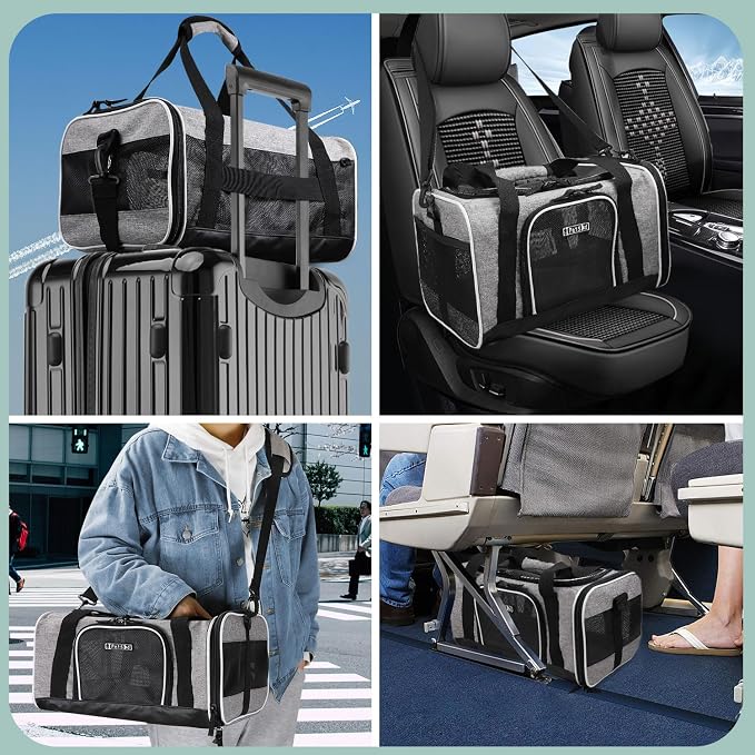 Petskd Pet Carrier 17x12x8.5 JetBlue Allegiant Airline Approved, Pet Travel - Image 9